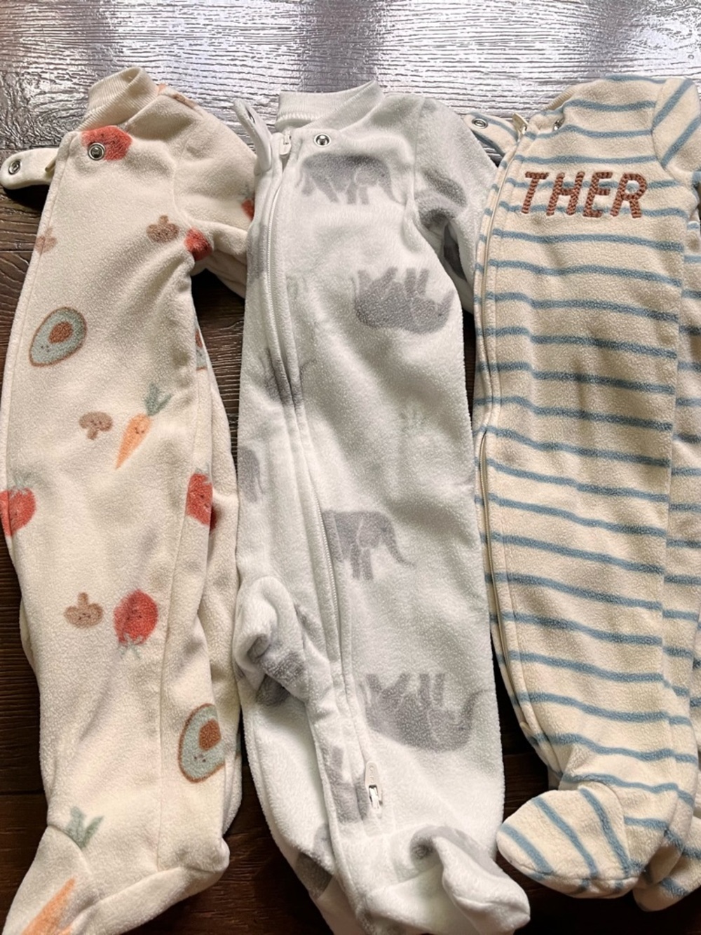 Newborn 3-Piece Baby Fleece Footed Sleepers